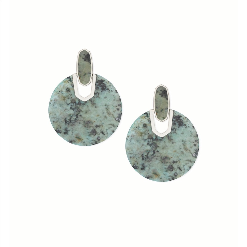 Kendra Scott Didi Silver Earrings In Turquoise